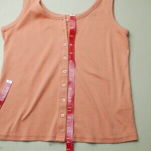 Tall Cropped Button-Down Henley Tank